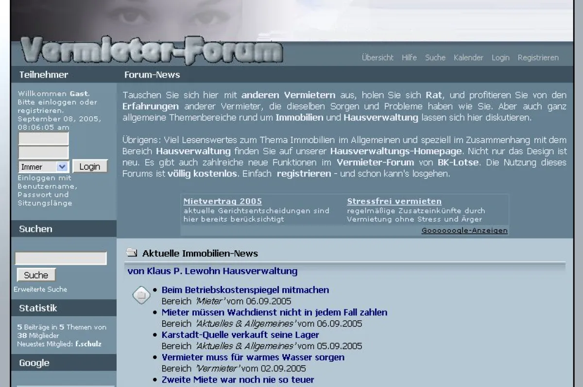 Das Vermieterforum bei BK-Lotse.de ist kostenlos nutzbar.