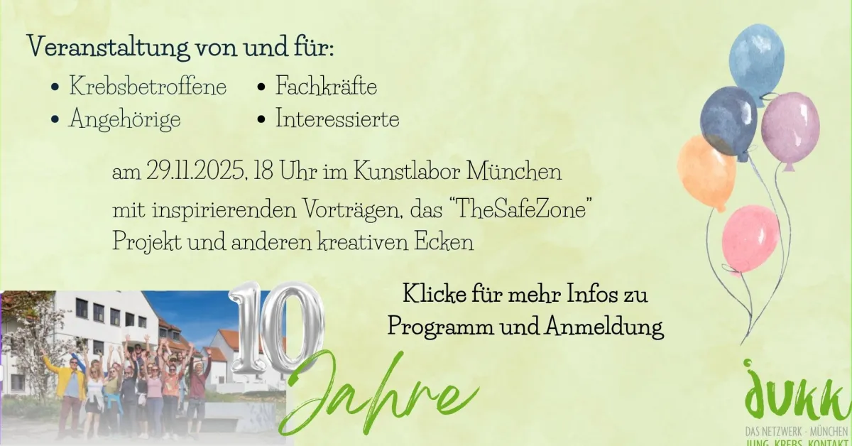 Veranstaltung des Netzwerks JuKK - für Krebsbetroffene, Angehörige und Interessierte