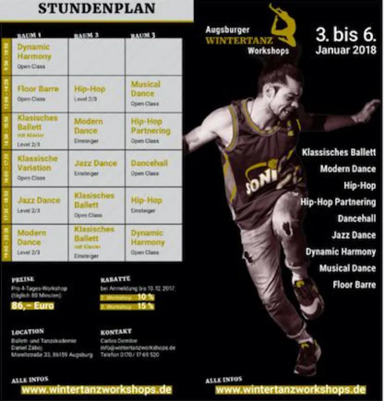 Augsburger Wintertanz Workshops 3. bis 6. Januar 2018