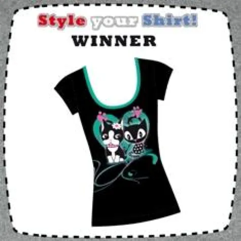 Bild: Gewinner gekürt: Miriam Holein gewinnt den „Style your Shirt“ Wettbewerb von Rebecca Bonbon & Pussy Deluxe