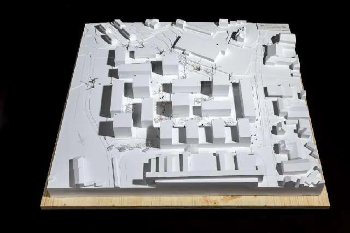 Das Vier-Linden-Quartier als Modell.