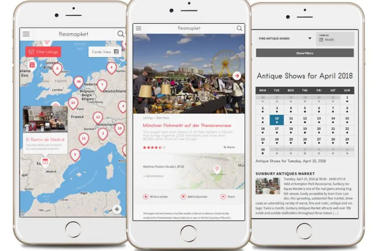 Neue Flohmarkt-App bewertet 400 der weltbesten Flohmärkte auf interaktiver Karte Bild: Neue Flohmarkt-App bewertet 400 der weltbesten Flohmärkte auf interaktiver Karte