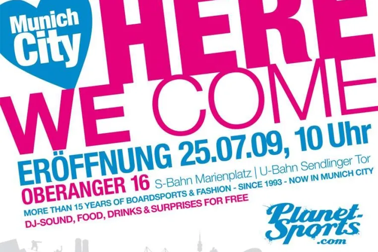 Munich City Here We Come - Planet Sports Neueröffnung in der Münchner Innenstadt Bild: Munich City Here We Come - Planet Sports Neueröffnung in der Münchner Innenstadt