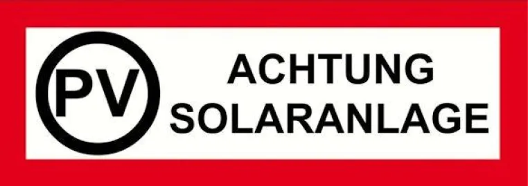 Bild: Produktneuheit: Neues Hinweisschild zur Kennzeichnung von Photovoltaikanlagen