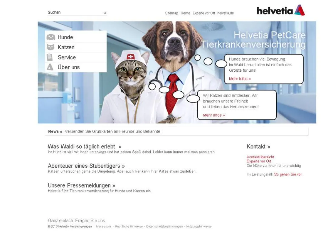 Viele Hunde- und Katzenbesitzer fragen sich, wie sie ihre Tiere optimal schützen können. Auf ihrer Website www.helvetia-petcare.de bietet die Helvetia Versicherungen zahlreiche Informationen zum gesun