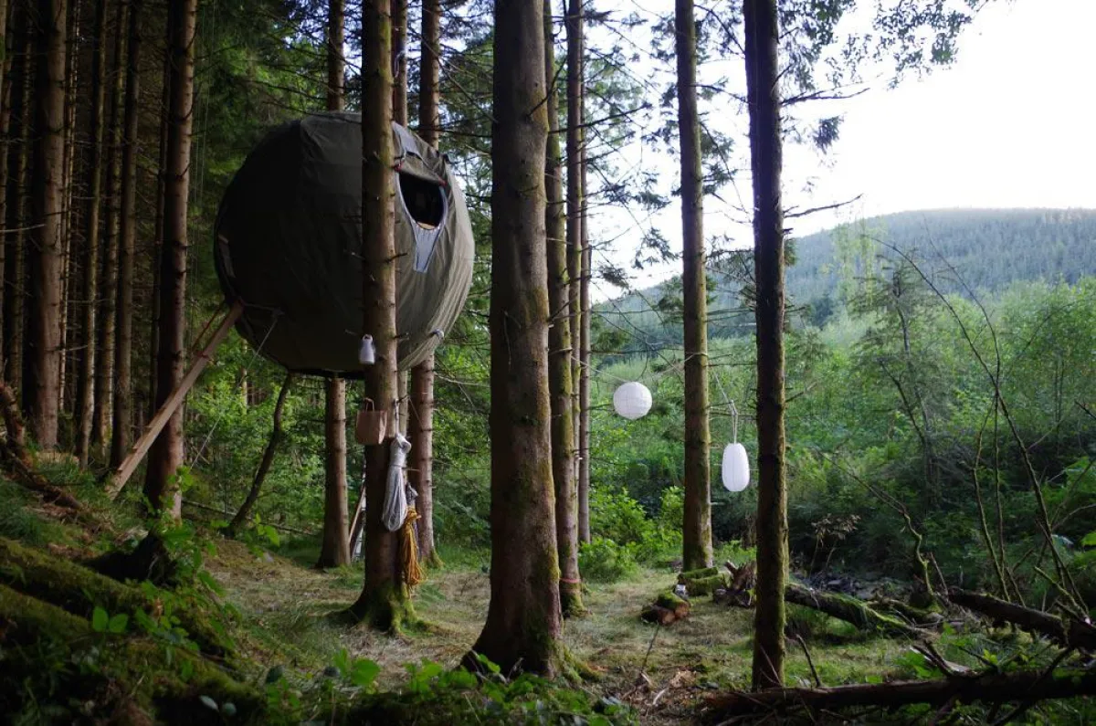 Luxus im Grünen: das Red Kite Tree Tent in Wales - Foto: Sheepskin