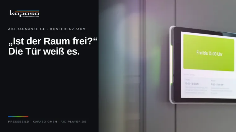 AIO Raumanzeige: Kapaso stellt Türschild mit LED-Status und Live-Kalenderanbindung vor Bild: AIO Raumanzeige: Kapaso stellt Türschild mit LED-Status und Live-Kalenderanbindung vor