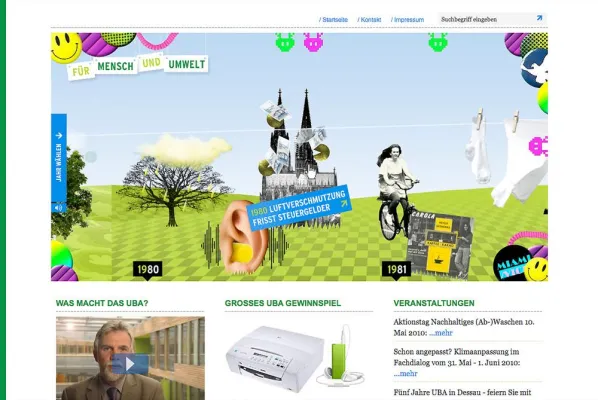 Bild: Webwerk Berlin lädt für das Umweltbundesamt (UBA) zur Zeitreise durch 36 Jahre Umweltschutz ein