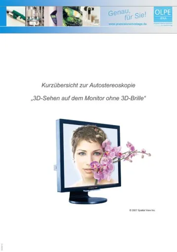 3D-Monitore ohne Brille Bild: 3D-Monitore ohne Brille