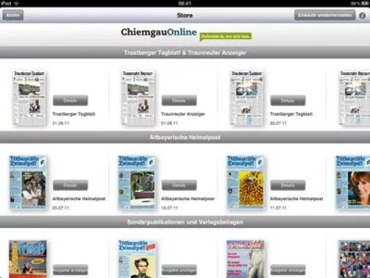 Bild: Zeitungen als iPad-Abo im Chiemgaukiosk