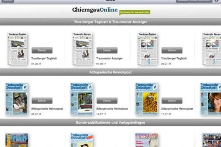 Bild: Zeitungen als iPad-Abo im Chiemgaukiosk