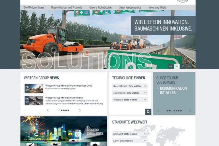 Bild: Internetagentur kernpunkt GmbH realisiert neuen Internetauftritt der Wirtgen Group