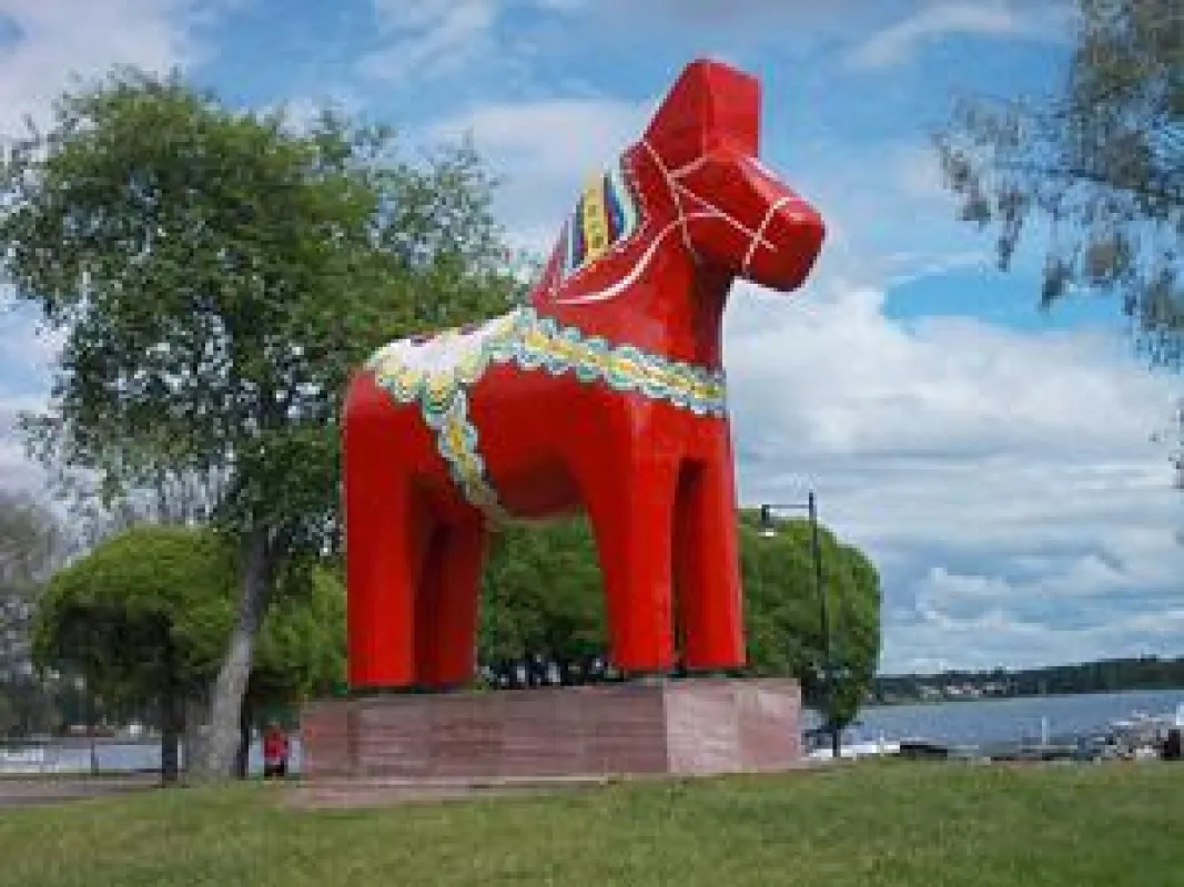 Das Dalapferd - Statue in dem in der schwedischen Provinz Dalarna gelegenen Ort Mora