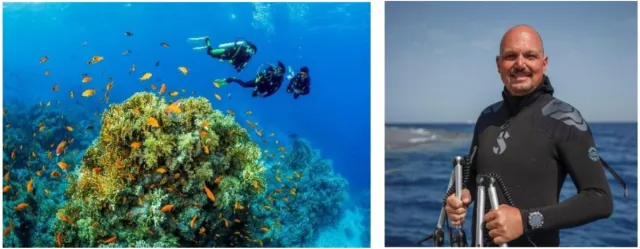 Bild: Deutscher Unterwasserfotograf Tobias Friedrich im The Nautilus Maldives zur Ocean Discovery Week 