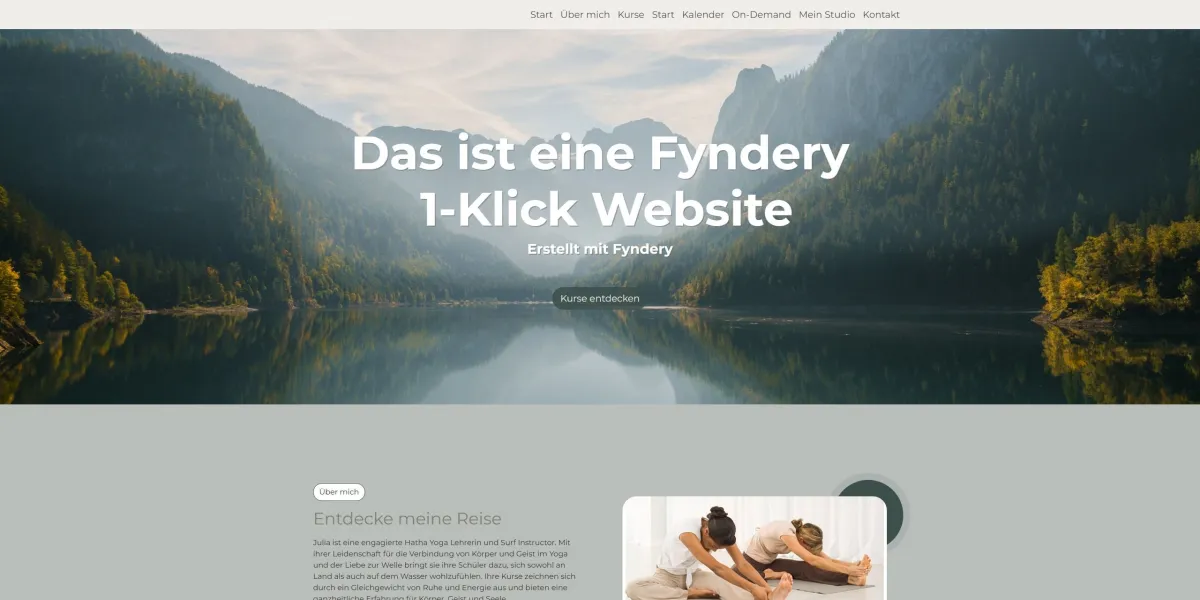 Die 1-Klick Website von Fyndery wurde speziell für Kursanbietende im Healthy Living Bereich entwicke (© Fyndery)