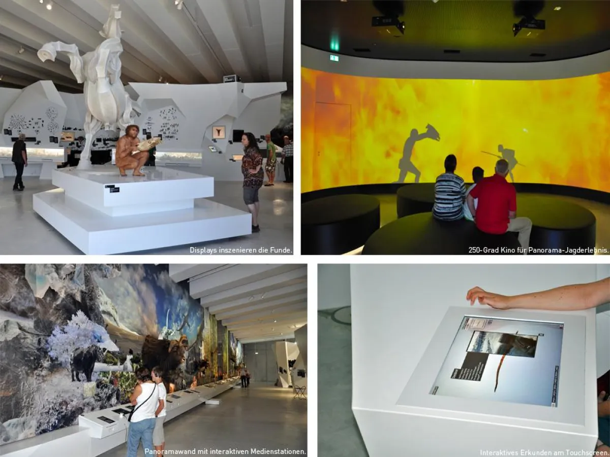 Im paläon wird die Urgeschichte mit zahlreichen interaktiven Stationen multimedial inszeniert.