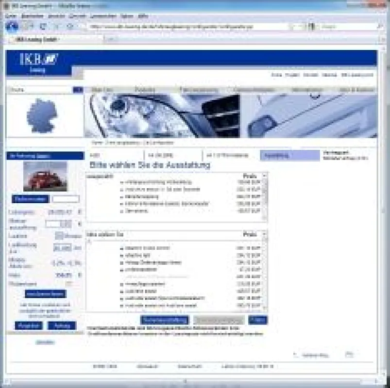 Car Configurator der IKB Leasing erstellt von InNuce Solutions