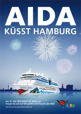 Bild: AIDA Cruises wird Hauptsponsor des HAFENGEBURTSTAG HAMBURG: Kussmund-Parade zur Taufe der neuen AIDAmar