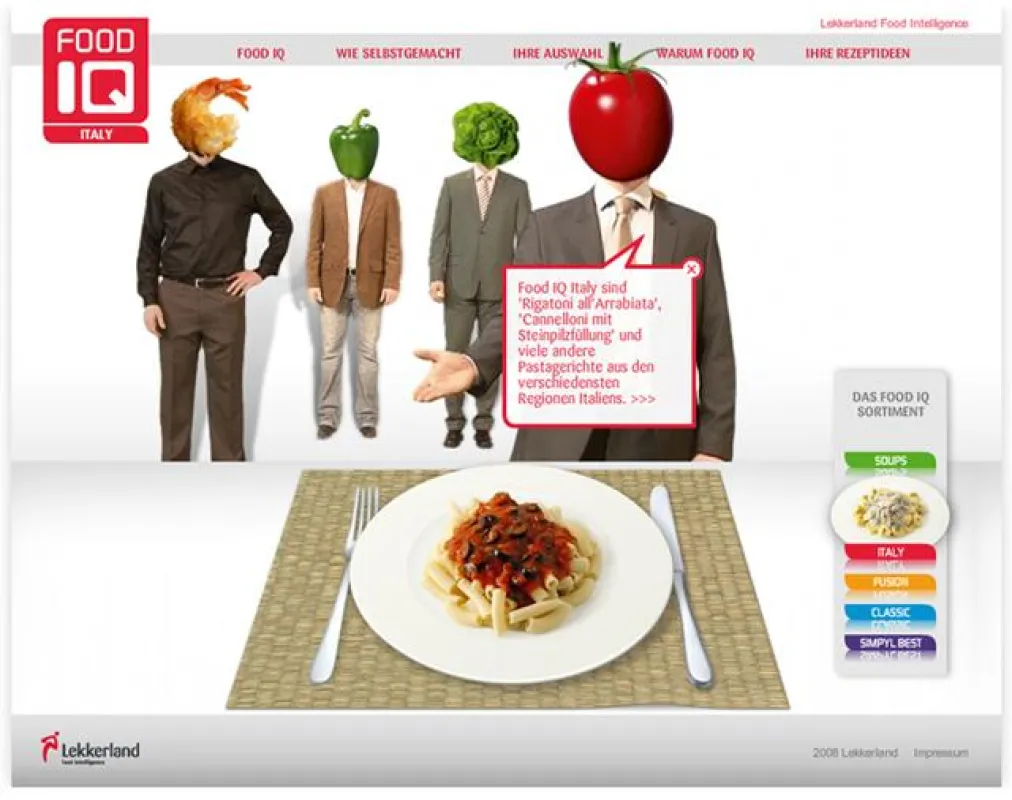 foodiq.com Homepage mit