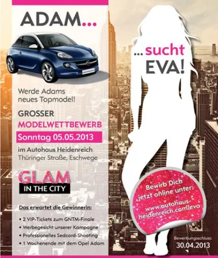 Autohaus Heidenreich: Model-Casting für Opel ADAM Bild: Autohaus Heidenreich: Model-Casting für Opel ADAM