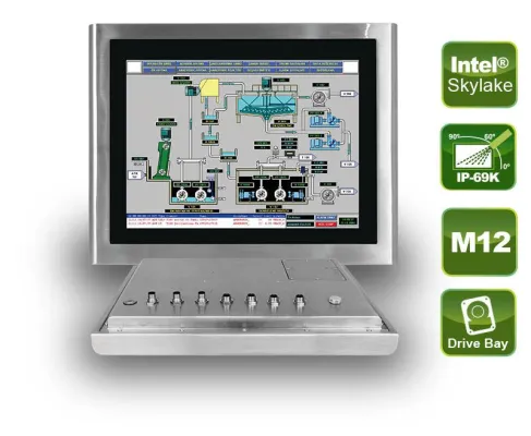 Bild: Edelstahl Panel PC mit IP69K Schutz