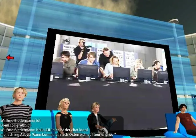 Mehr als 1000 Fans beim „JULI“ Live Chat im Second Life und im Real Life Bild: Mehr als 1000 Fans beim „JULI“ Live Chat im Second Life und im Real Life