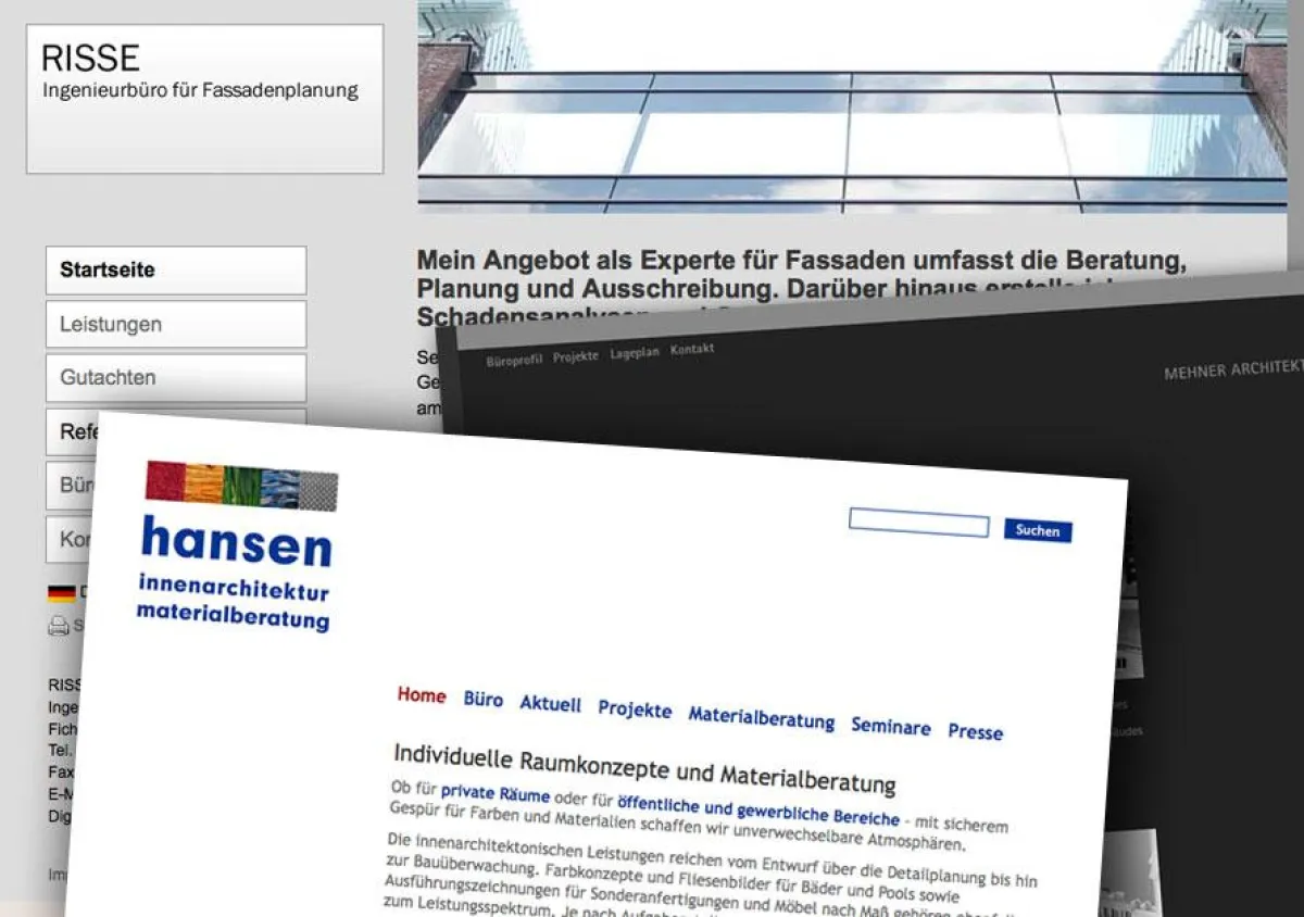Immer professioneller: Internetseiten von Architekten und Ingenieuren