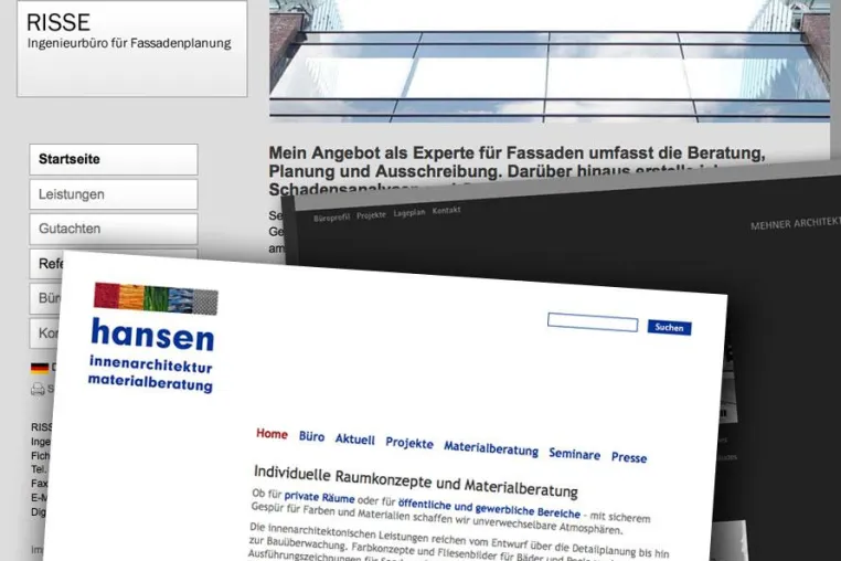 Bild: Neue Rubrik - Aktuelle Büro-Websites im Kurzporträt