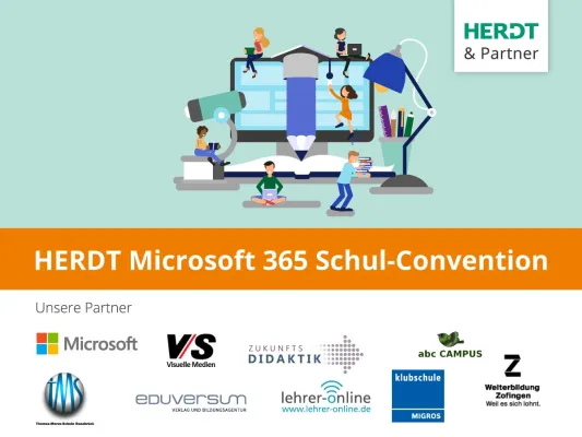 HERDT Microsoft 365 Schul-Convention Erfolgreiches digitales Lehren und Lernen. Jetzt und in Zukunft. Bild: HERDT Microsoft 365 Schul-Convention Erfolgreiches digitales Lehren und Lernen. Jetzt und in Zukunft.