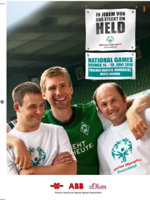 Bild: Grey-Kampagne für Special Olympics Deutschland - Per Mertesacker wirbt für die National Games Bremen 2010