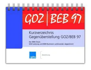 Bild: Kurzverzeichnis Gegenüberstellung GOZ / BEB 97