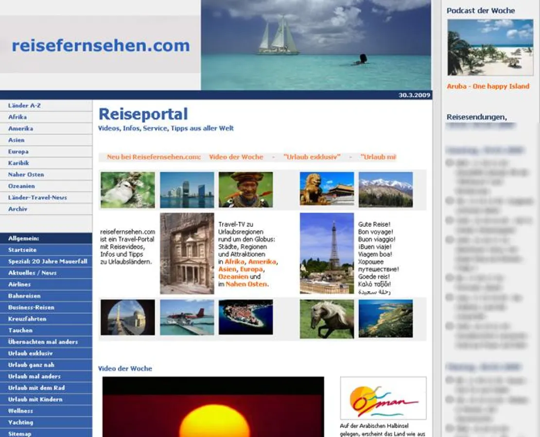 Screensho Reisefernsehen.com