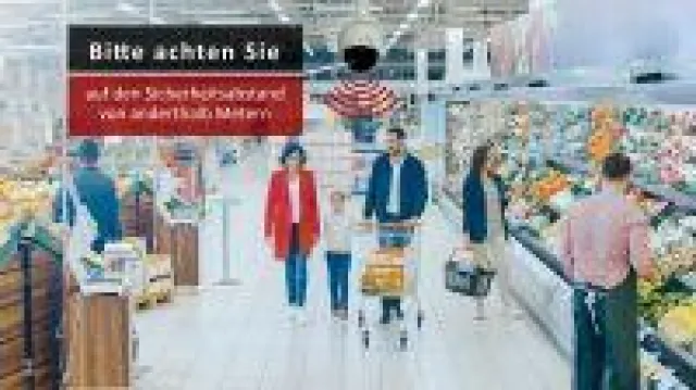 Bild: Durchsage-Erinnerung zu Social Distancing in Echtzeit für Einzelhandel und andere Einrichtungen