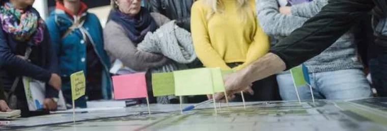 Präsentation finale Entwürfe und Prüfung durch die Bürger*innen im Beteiligungsverfahren „Spreehafenviertel“ Bild: Präsentation finale Entwürfe und Prüfung durch die Bürger*innen im Beteiligungsverfahren „Spreehafenviertel“