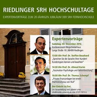 Bild: Erster „Riedlinger SRH Hochschultag“ mit Expertenvorträgen
