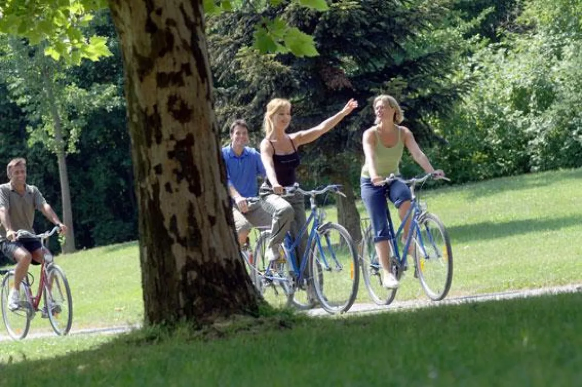 Radfahren auf den unzähligen, markierten Radwegen rund um Bad Waltersdorf
