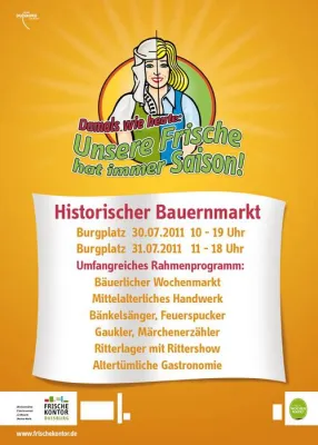 Bild: Das Wochenmarkt-Highlight im Juli: Der Historische Bauernmarkt findet am 30. und 31. Juli 2011 wieder statt