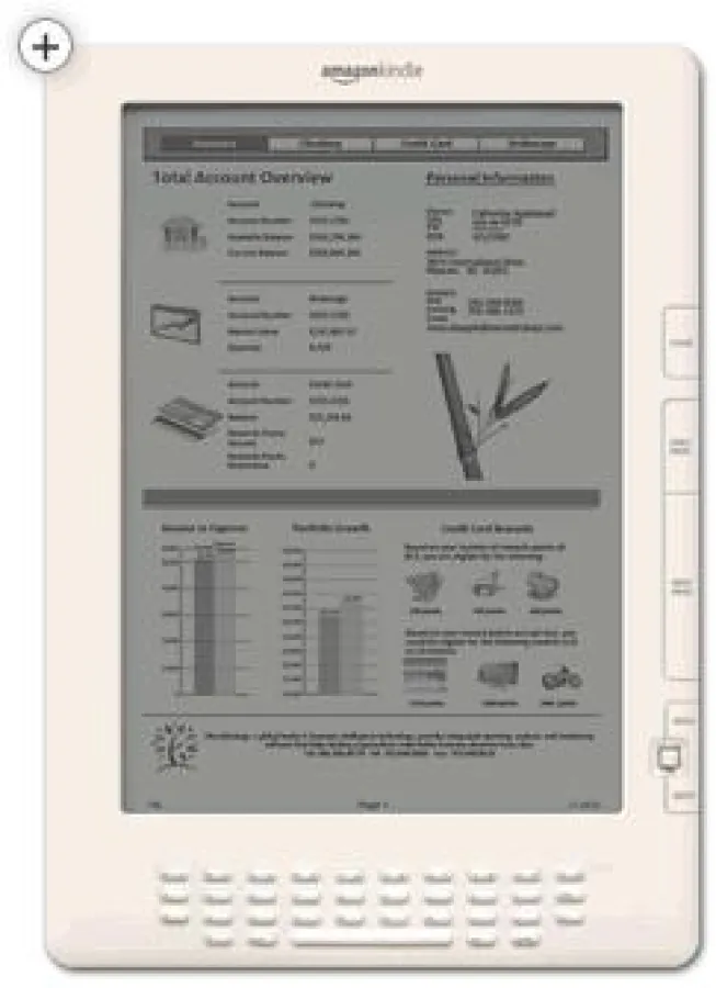 Unternehmensbericht auf dem KindleDX von Amazon