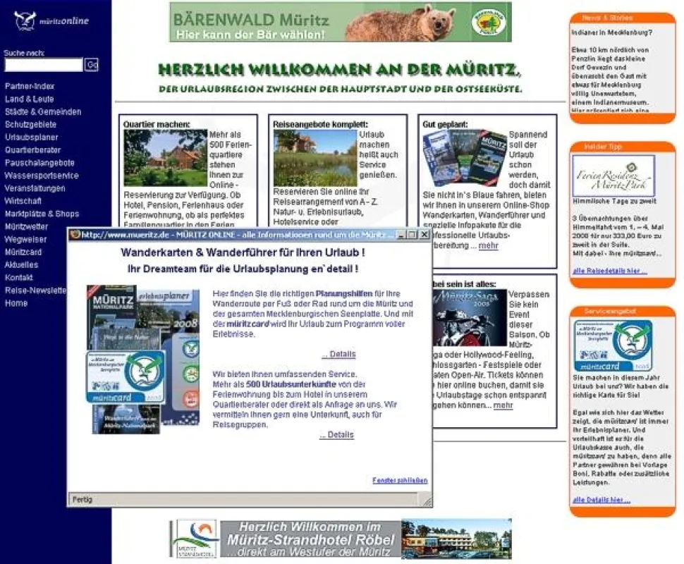 mueritz.de - das Internetportal für Urlaub & Ferien an Müritz und Mecklenburgischer Seenplatte