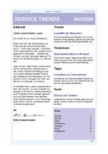 „Service ist das neue Marketing“ – Aktuelle Ausgabe des Newsletter SERVICE TRENDS jetzt erhältlich Bild: „Service ist das neue Marketing“ – Aktuelle Ausgabe des Newsletter SERVICE TRENDS jetzt erhältlich