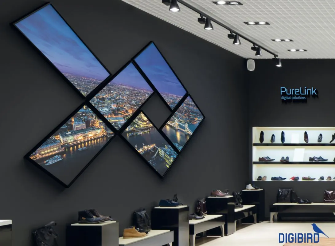 DIGIBIRD HDMI 45 Grad 4k Videowall Controller für Retail
