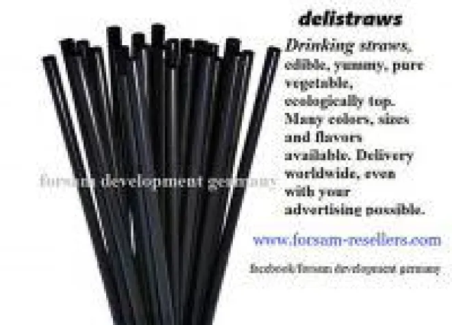 Bild: DELISTRAWS, essbare vegane Trinkhalme