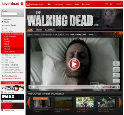 Bild: sevenload zeigt erste Folge der FOX Serie „The Walking Dead“ am 7. November im Internet