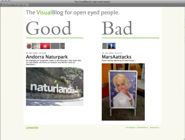 Bild: Lindgrün GmbH Berlin launcht „The VisualBlog for open eyed people”.