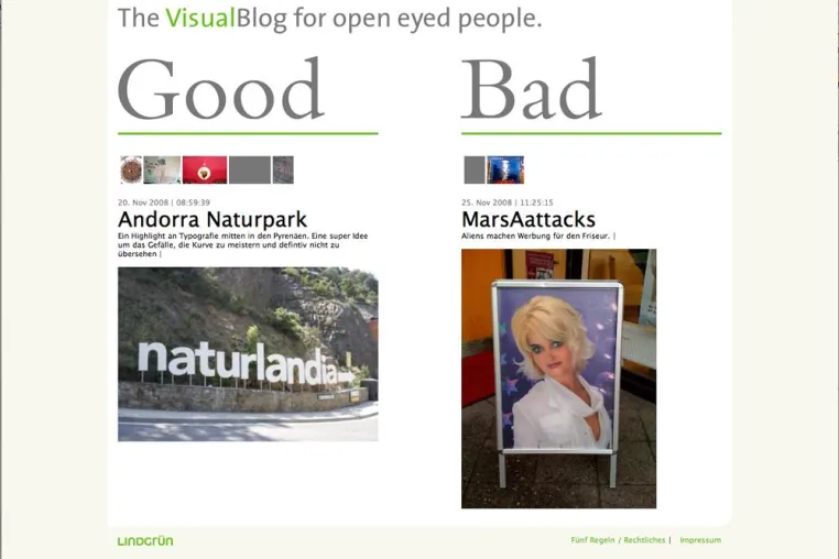 Bild: Lindgrün GmbH Berlin launcht „The VisualBlog for open eyed people”.