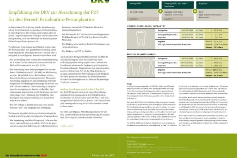 Bild: Parodontitis- und Periimplantitistherapie: HELBO®-Verfahren entspricht Abrechnungsempfehlung der DKV