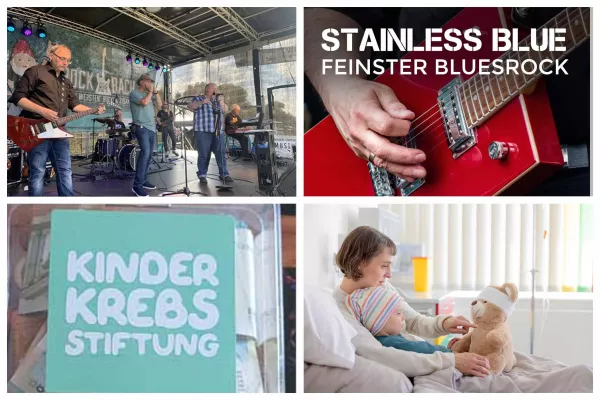 Bild: Bluesrock für den guten Zweck: STAINLESS BLUE sammelt 928,74 Euro für die Deutsche Kinderkrebsstiftung"