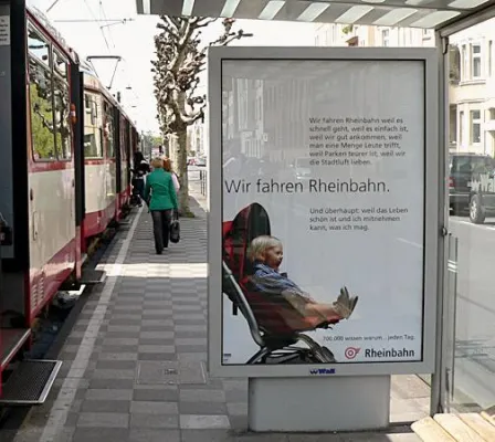 Die Rheinbahn – Neue Image-Plakate an 450 Haltestellen Bild: Die Rheinbahn – Neue Image-Plakate an 450 Haltestellen
