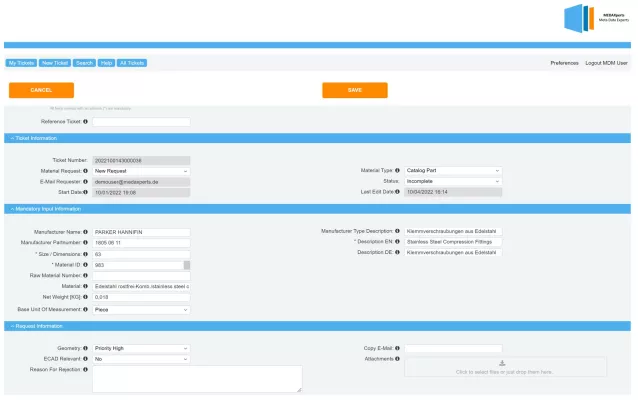Bild: Neue Version des MEDAXperts MDM Ticket Systems