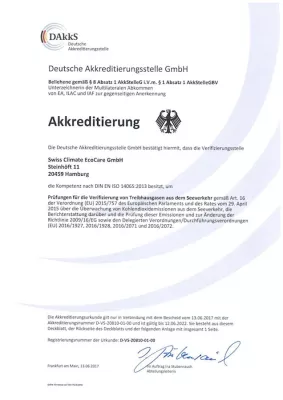 Swiss Climate EcoCare ist akkreditierter MRV-Zertifizierer Bild: Swiss Climate EcoCare ist akkreditierter MRV-Zertifizierer